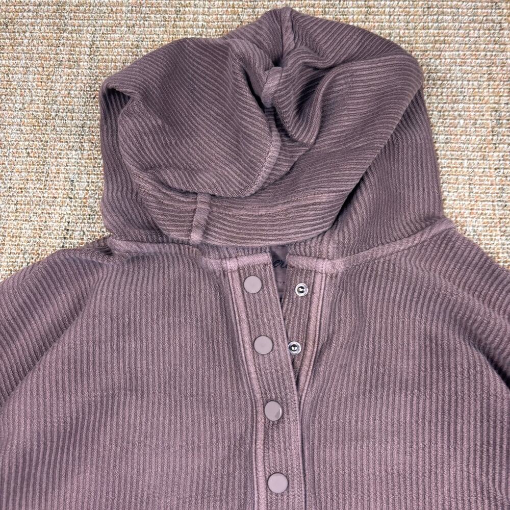 🤎 Aerie Textured Ribbed Henley Hoodie | Size M | Taupe Brown - Picture 4 of 8